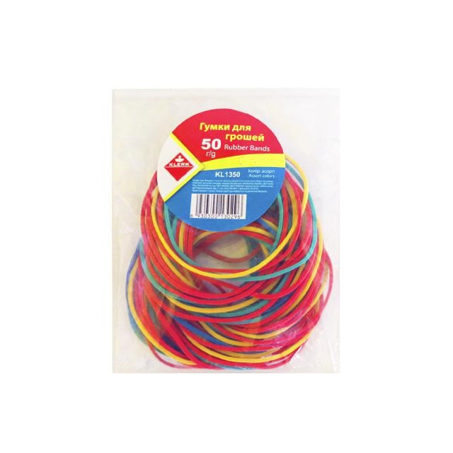 Гумки для банкнот KLERK (KL1350) 50г різнокольорові